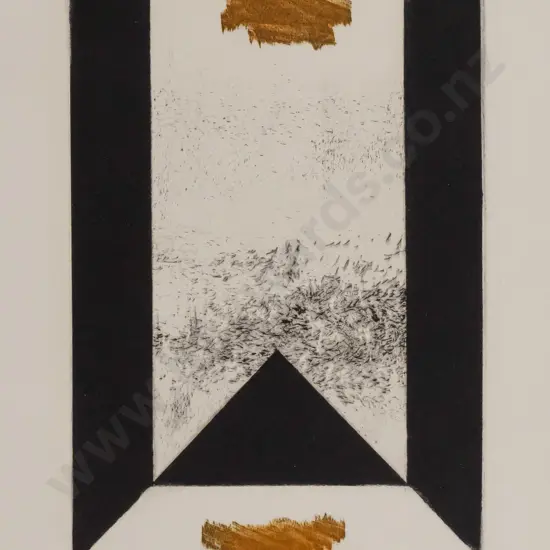 John Drawbridge 1980 - unframed drypoint and mezzotint print "Cloud & Pyramid" H240 W170