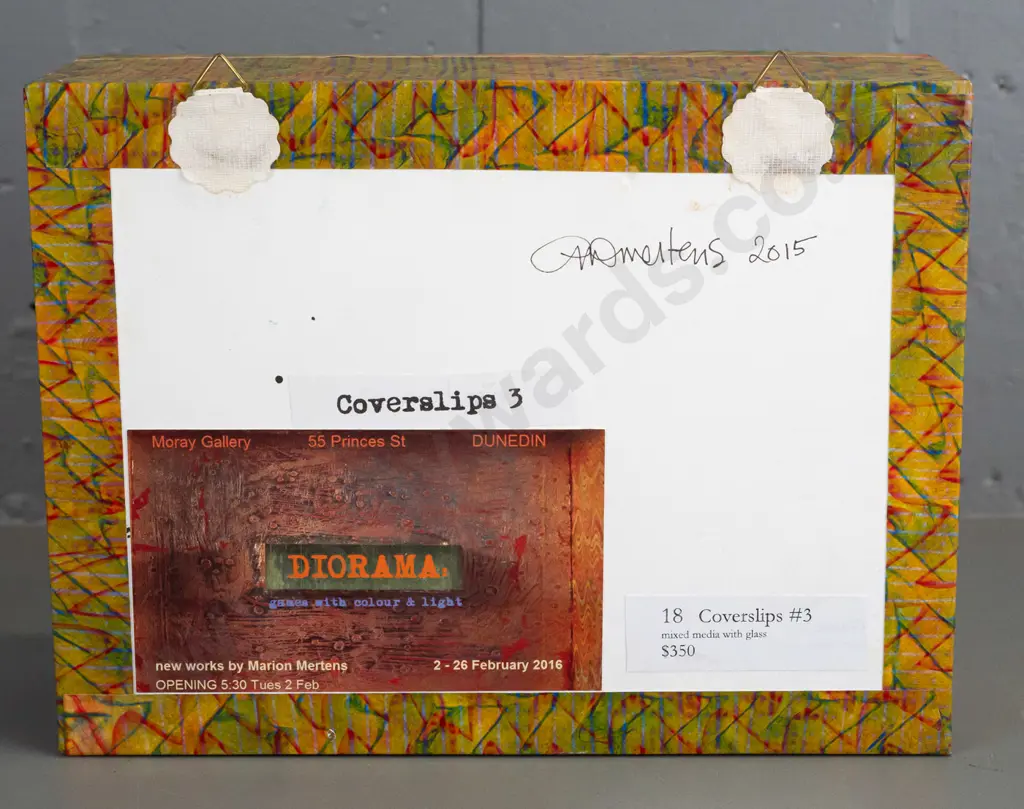 Marion Mertens 2015 - mixed media with glass "Coverslips #3" H185 W240 Image 1++