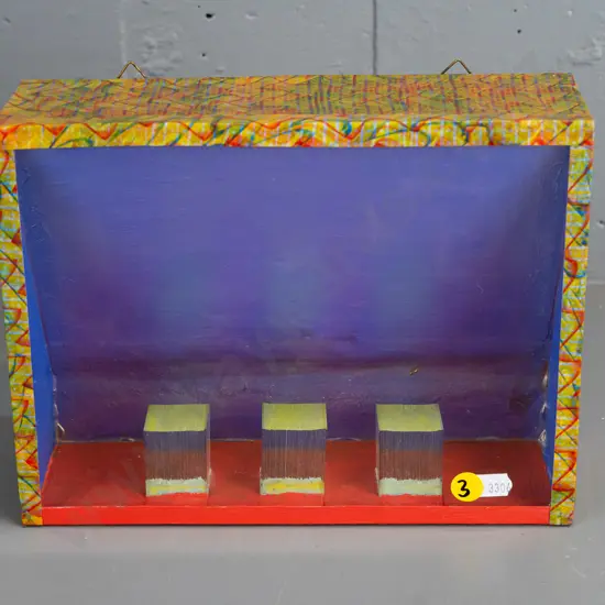 Marion Mertens 2015 - mixed media with glass "Coverslips #3" H185 W240