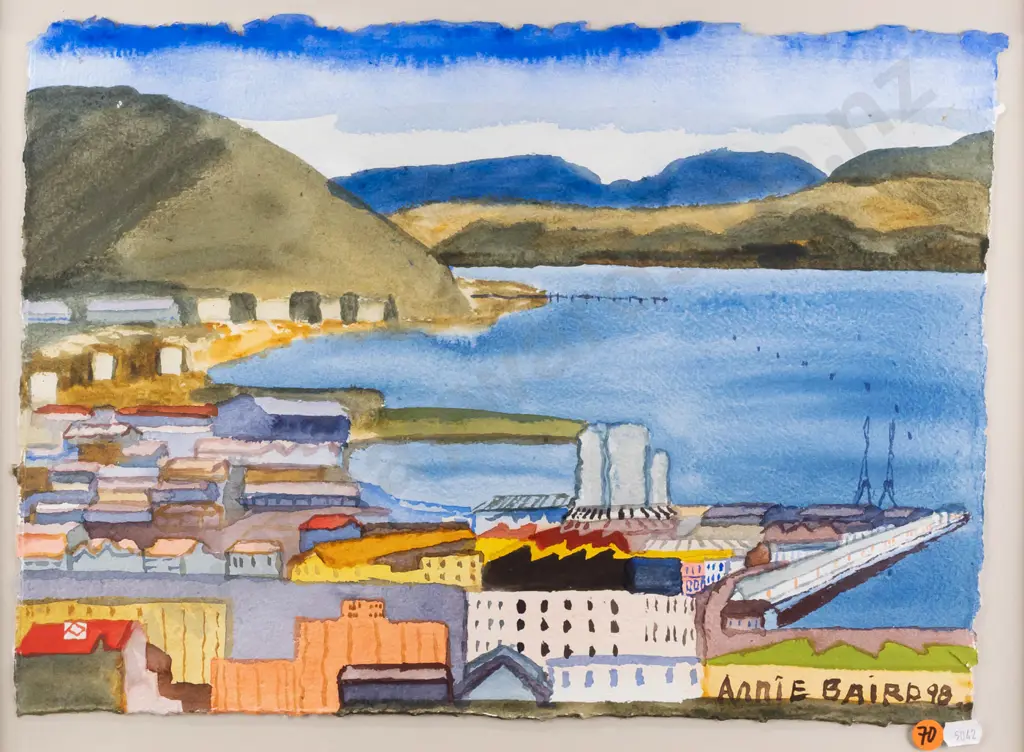 Annie Baird 98 - framed watercolour "Dunedin" H310 W430 Image 1++