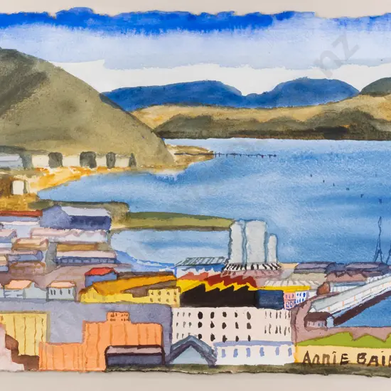 Annie Baird 98 - framed watercolour "Dunedin" H310 W430