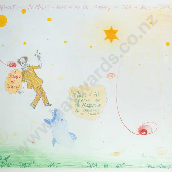 Ivan Hill - framed pencil "Aoteroa" H550 W750