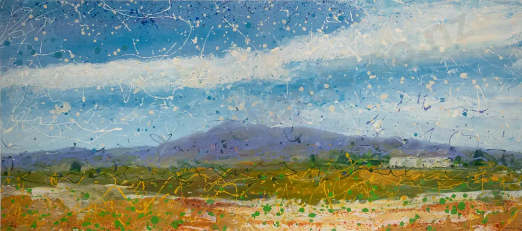Stephen Bolwell '05 - boxed oil on canvas "Pirongia Mountain in spring" H400 W920 Image 1++