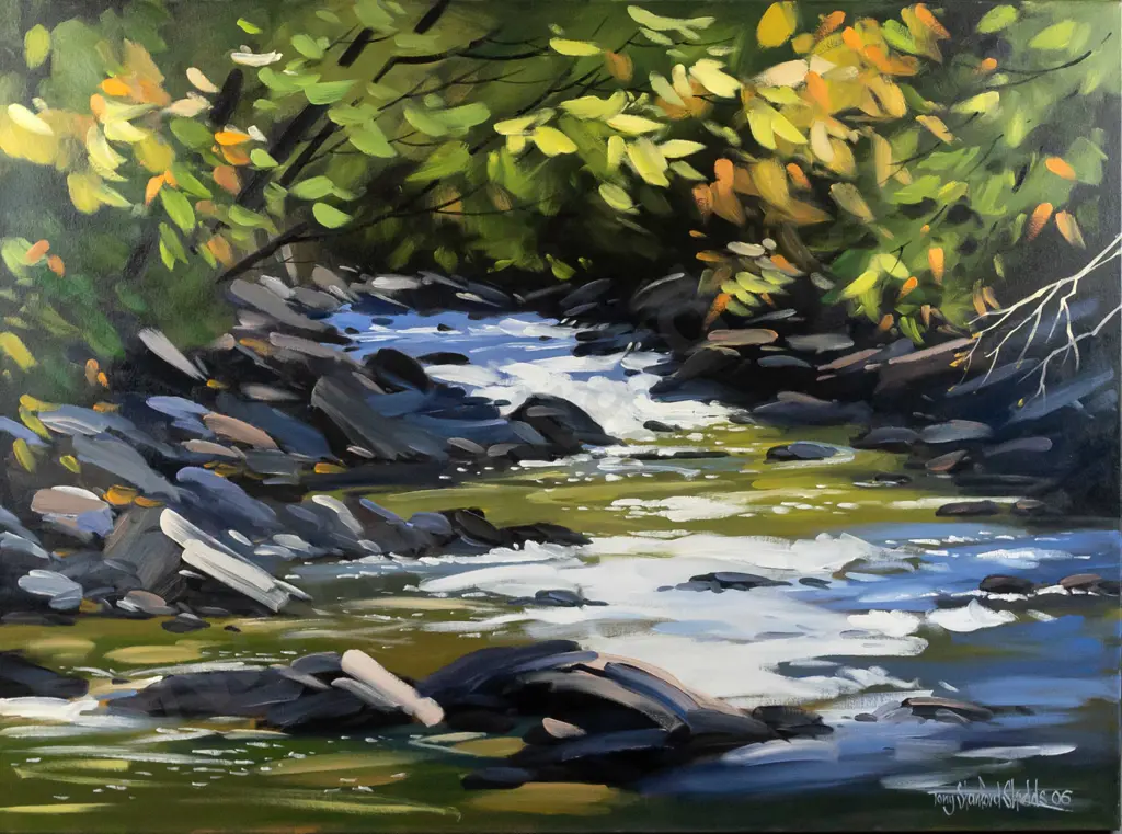 Tony Stanford Shields 06 - oil on box canvas - river scene H920 W1220 Image 1++