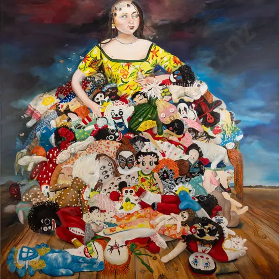 Sharon Singer 2005-008 - oil on box canvas "Mother Tongue" H1800 W1600