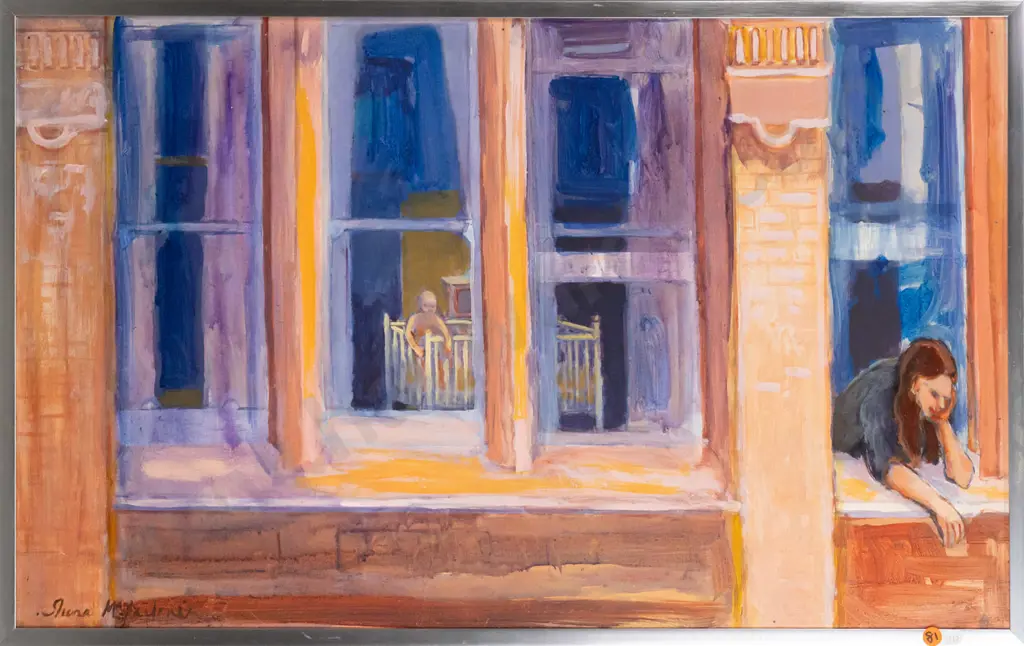 Shona McFarlane 1973 - framed oil on board "Above the M.M.M" H440 W720 Image 1++