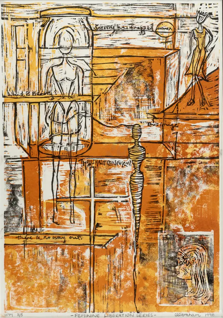 Catharine Abraham 1998 - framed ltd edition print 3/5 "Feminine Liberation Series" H400 W280 Image 1++