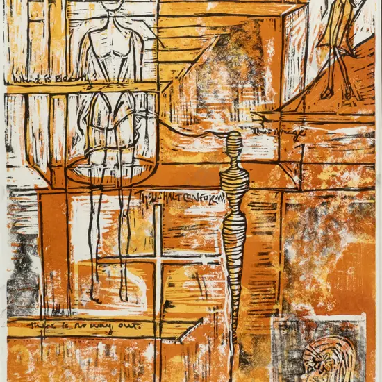 Catharine Abraham 1998 - framed ltd edition print 3/5 "Feminine Liberation Series" H400 W280