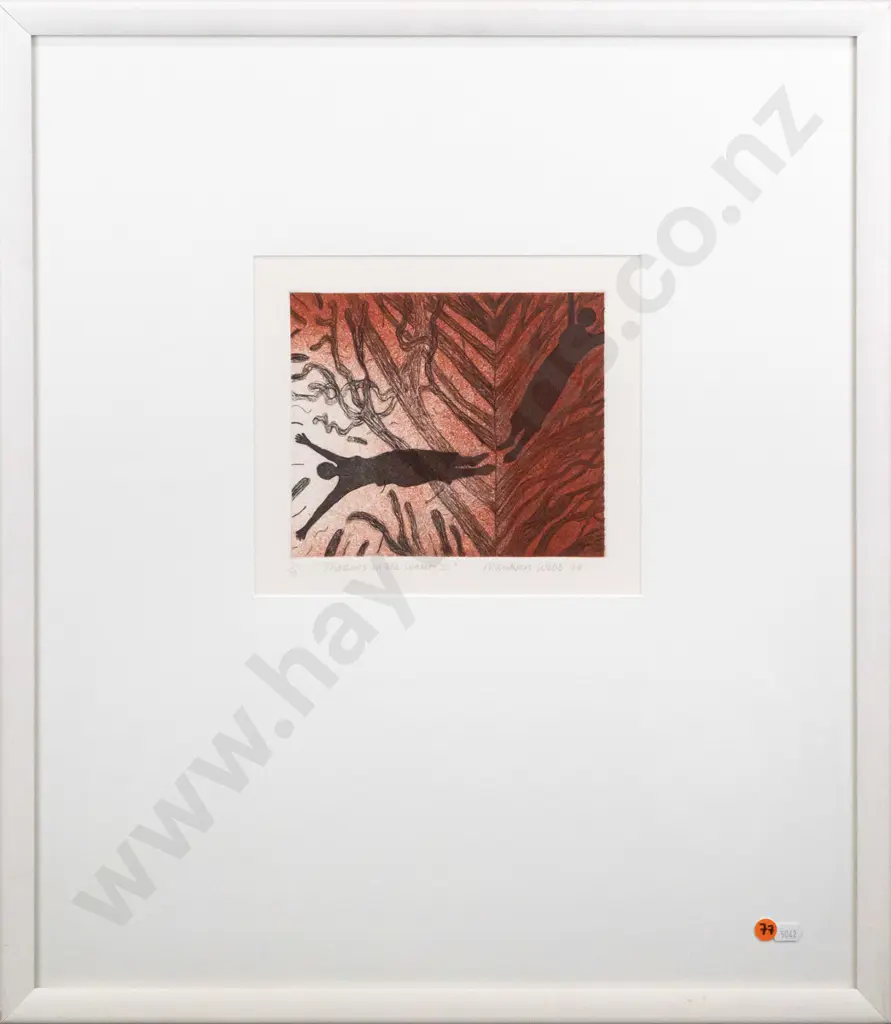 Marilynn Webb 1988 - framed etching 1/10 "Shadows in the water 2" H165 W195 Image 1++