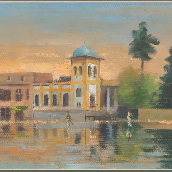 illegible signature - framed pastel -  Kabul scene H165 W235