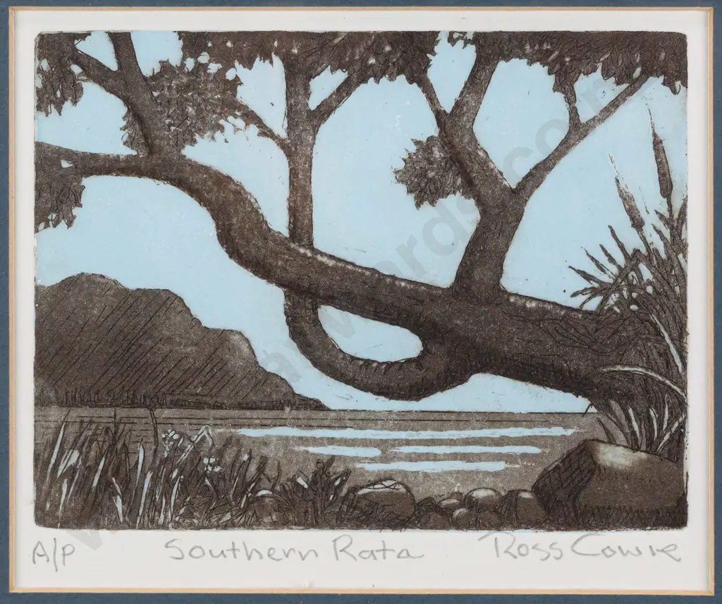 Ross Cowie - framed A/P print "Southern Rata" H105 W140 Image 1++