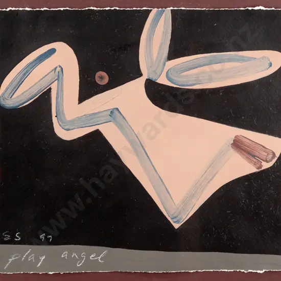 Eion Stevens '97 - framed acrylic "play angel" H200 W210