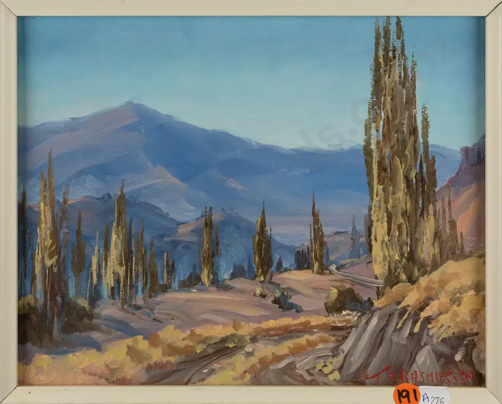 Jan Rasmussen - framed oil on board - landscape H190 W240 Image 1++