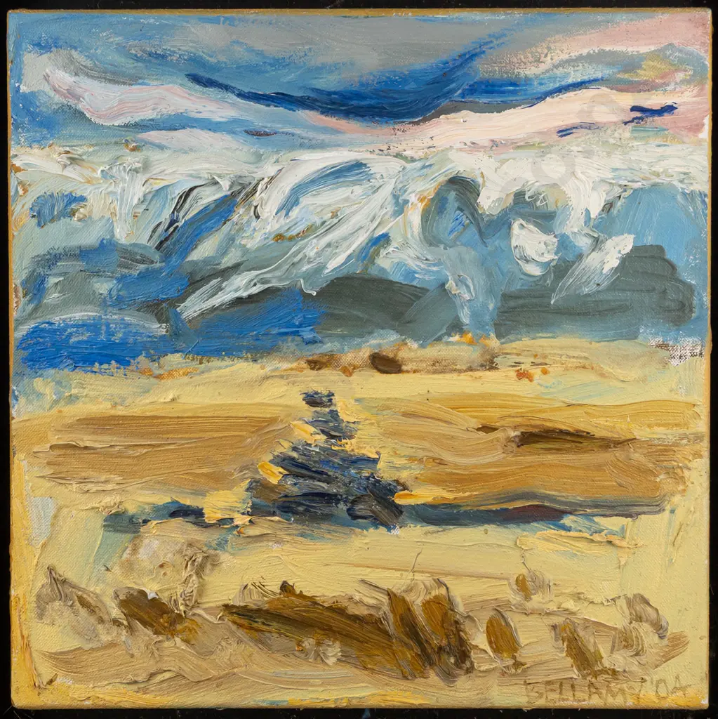 Pauline Bellamy '04 - framed oil on canvas "Central Cairn" H300 W300 Image 1++