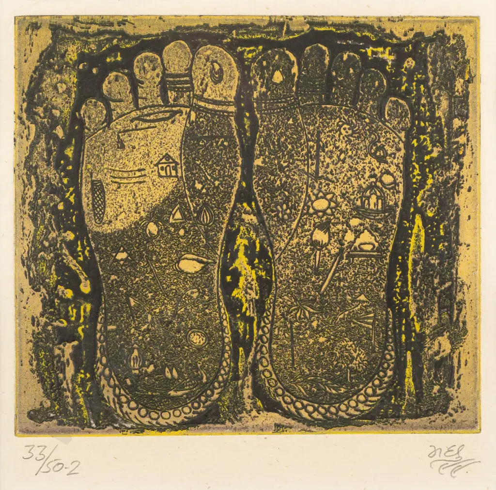 illegible signature - framed ltd edition print 33/50.2 - feet H130 W140 Image 1++