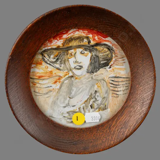 John Francis 1995 - framed oil - portrait Diam110