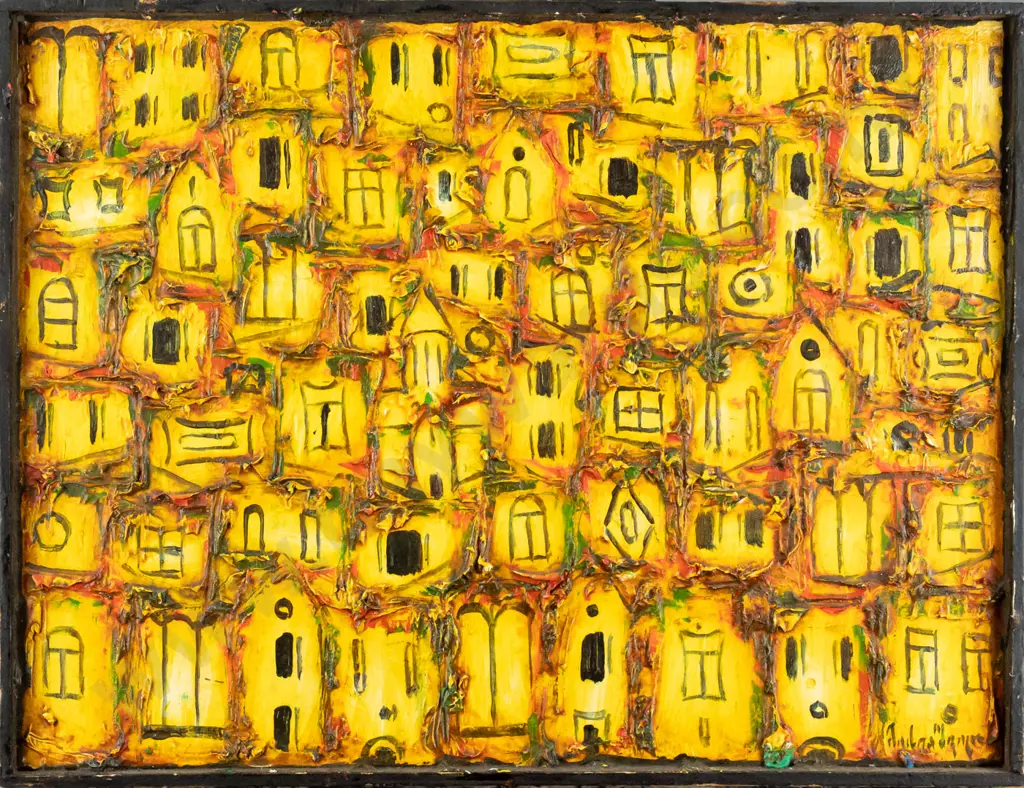 Levan Mosiashvili 2008 - framed mixed media "Old Tibilisi" H300 W400 Image 1++
