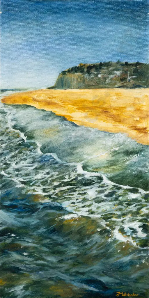 J Webster 2002 - boxed oil on canvas "Somner Beach" H-400 W-200 Image 1++