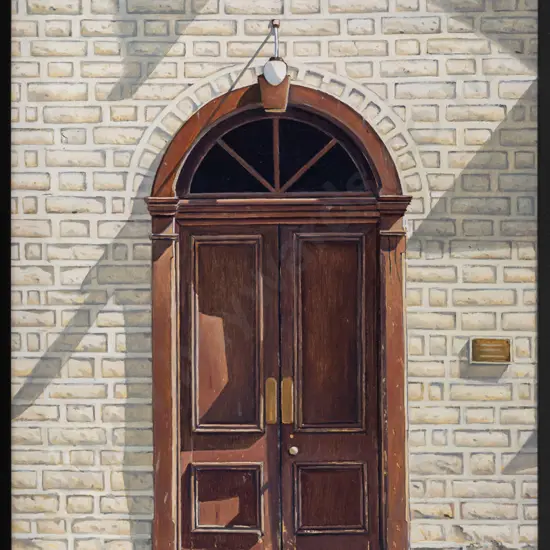 KJ Toomer - framed oil "Entrance To Ballarat's Hall, St Bathans" H330 W230