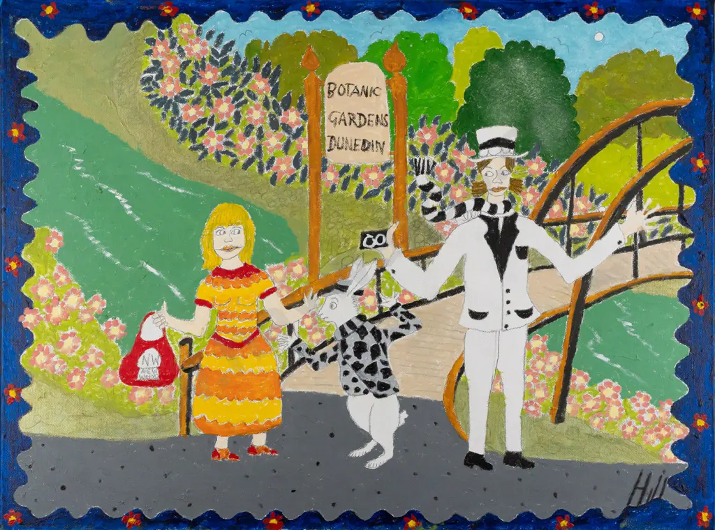 Ivan Hill - boxed oil on canvas "Alice Visits the Botanical Gardens" H550 W610 Image 1++