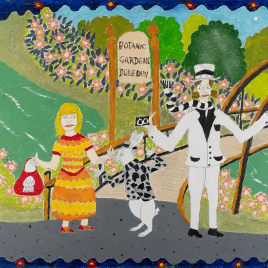 Ivan Hill - boxed oil on canvas "Alice Visits the Botanical Gardens" H550 W610