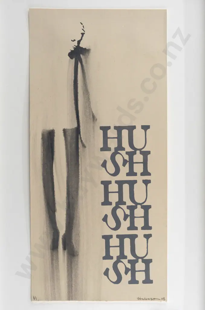 Linda Halverson - framed ltd edition print 1/1 "HUSH" H270 W130 (underside of glass needs a clean) Image 1++