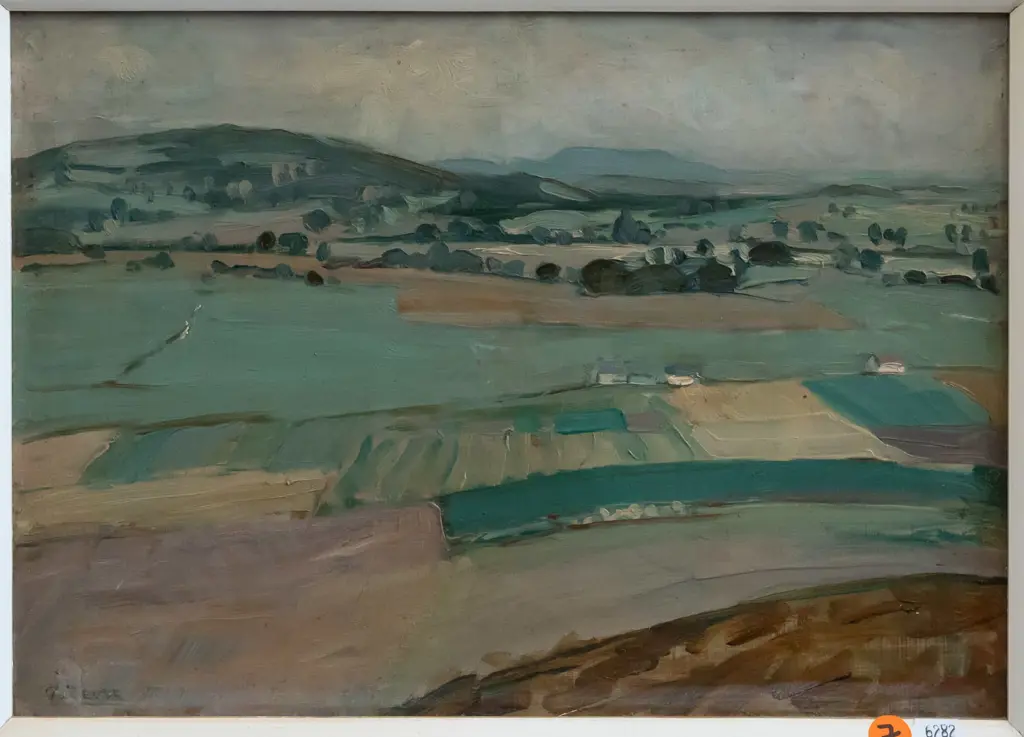 Gertrude Leese - framed oil - landscape H220 W280 Image 1++