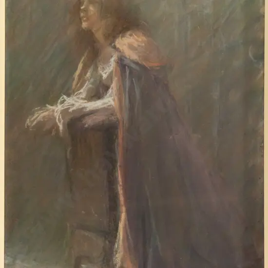 Gertrude Leese - framed pastel - portrait H390 W280