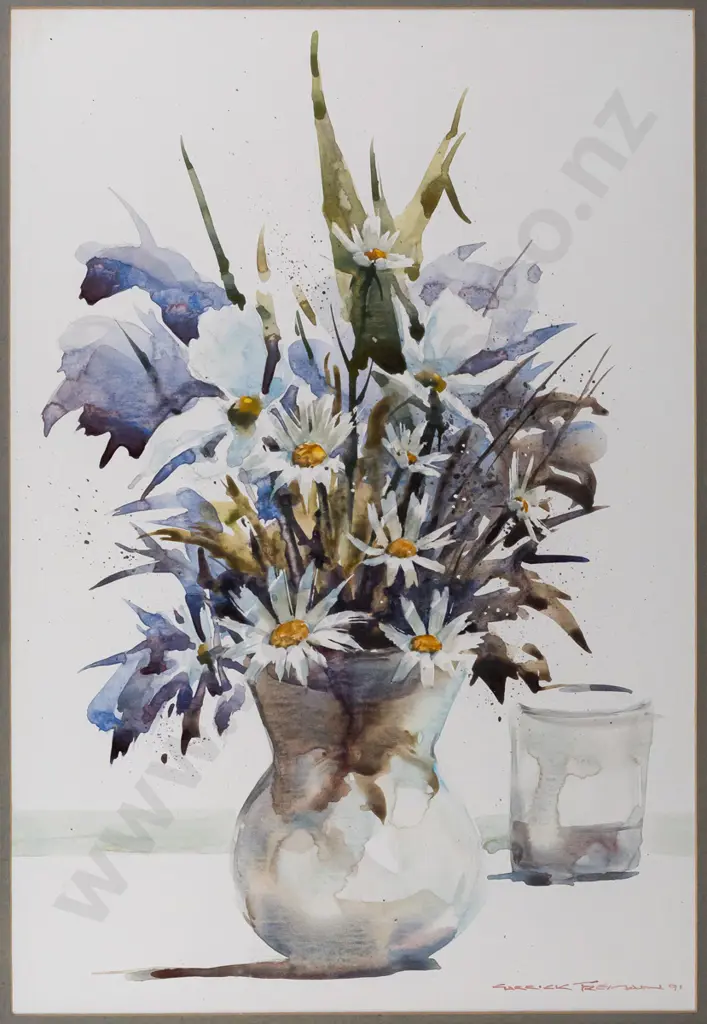 Garrick Tremain - framed watercolour "Summer Vase" H370 W260 Image 1++