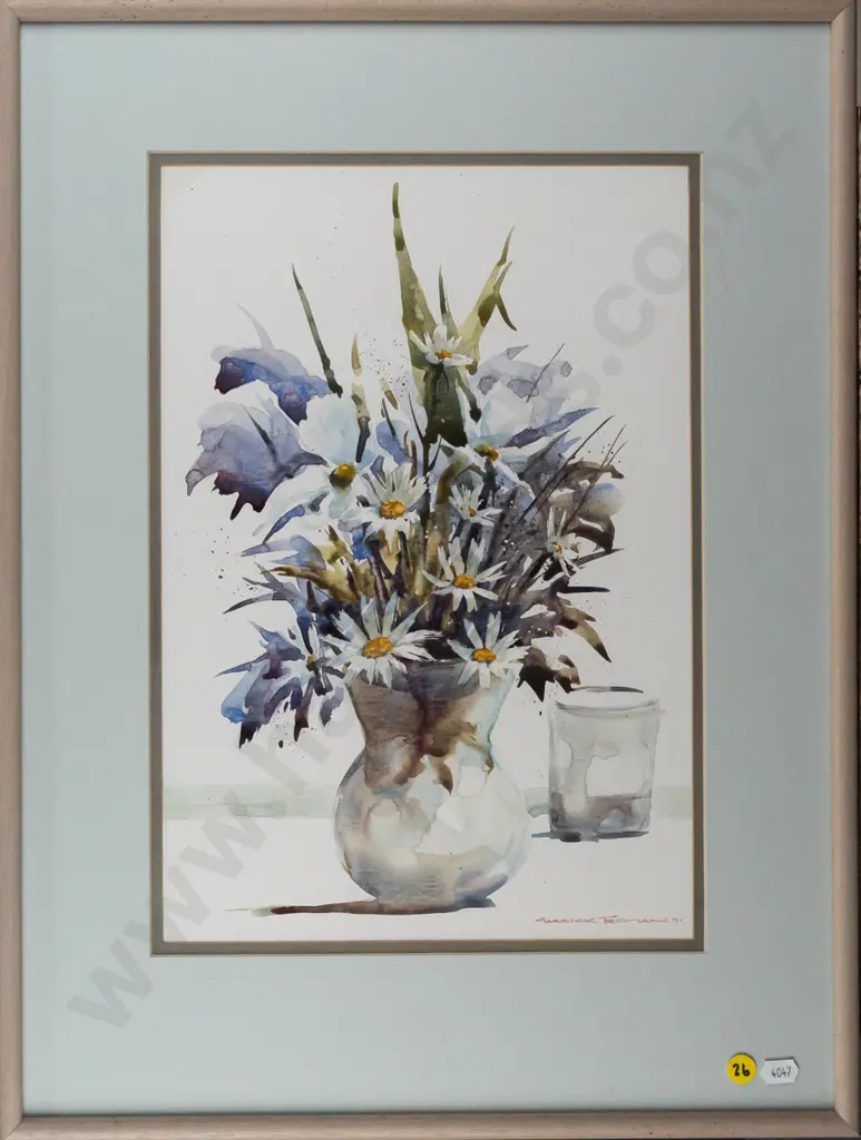 Garrick Tremain - framed watercolour "Summer Vase" H370 W260 Image 1++
