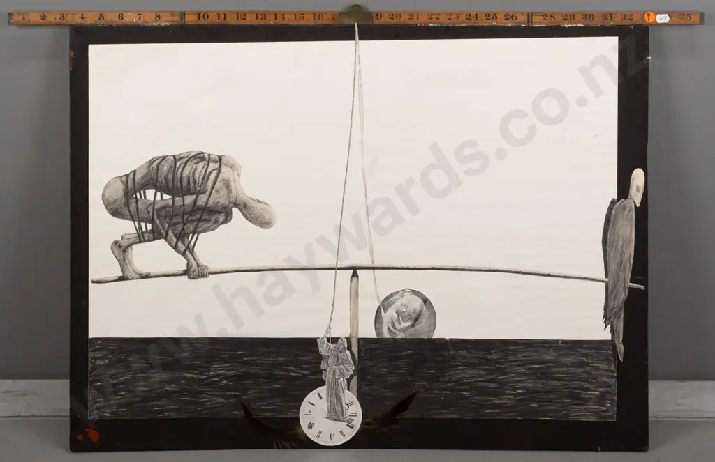 mixed media on board - abstract H580 W910 (slight aging) Image 1++