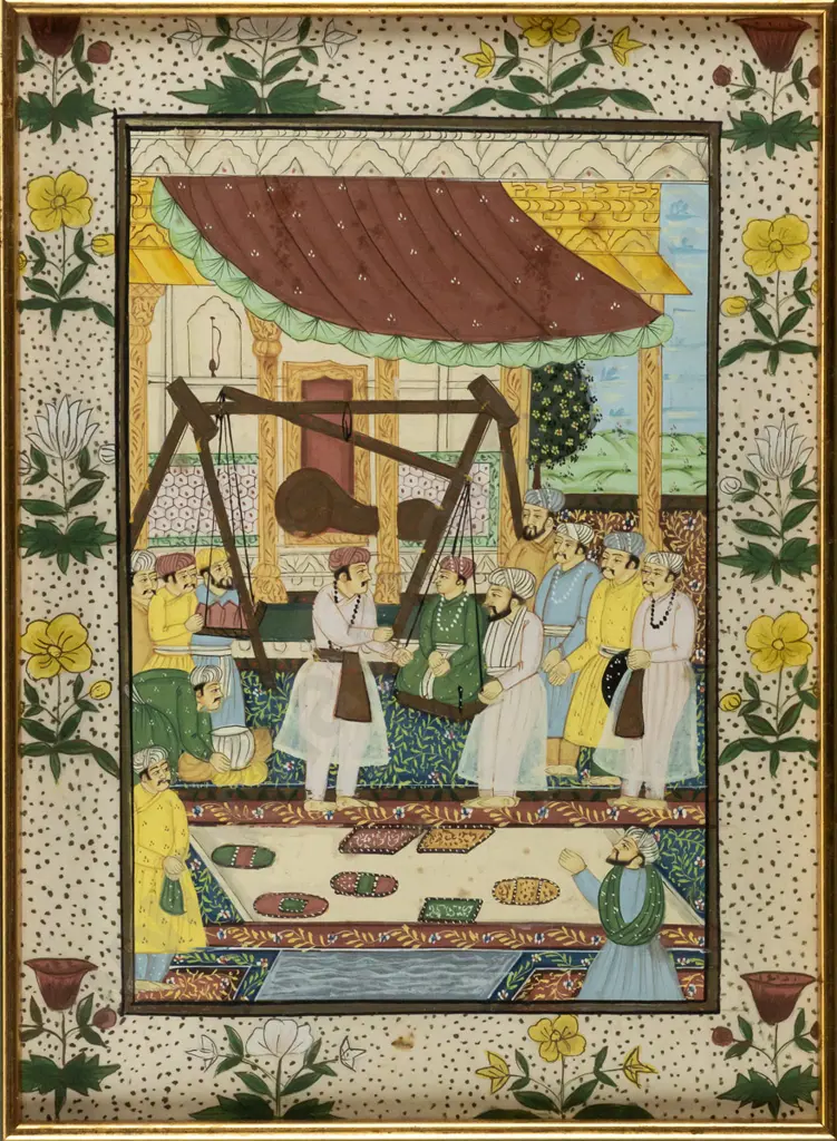 ornately framed Persian watercolour H300 W220 Image 1++