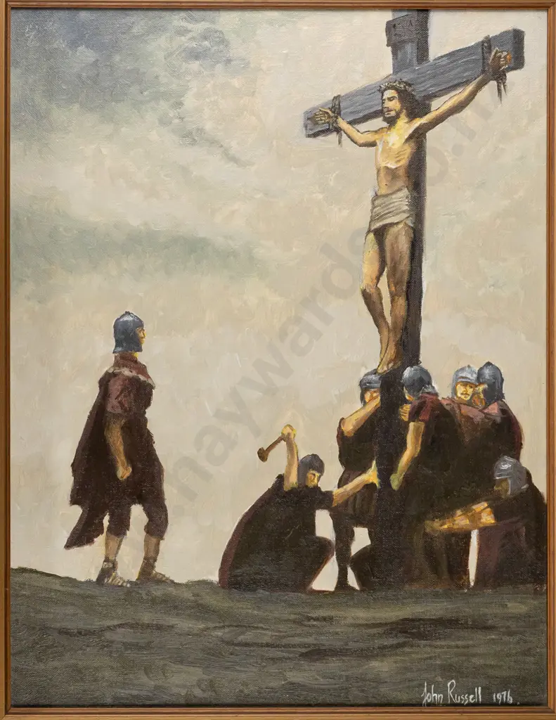 John Russell 1976 - framed oil on board "The Centurion?" H440 W340 Image 1++