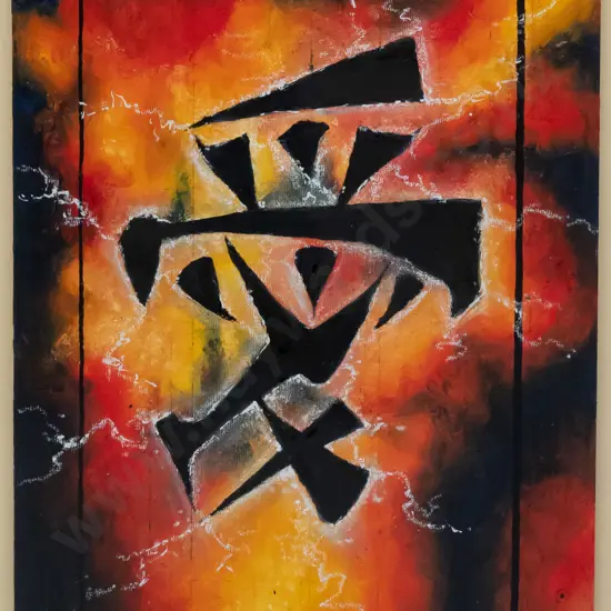 CB '98 - framed mixed media - abstract H400 W300