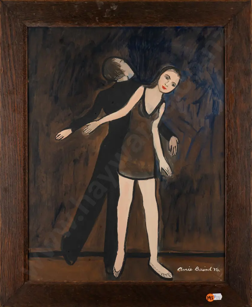 Annie Baird '75 - framed oil on board - dancers H440 W340 Image 1++