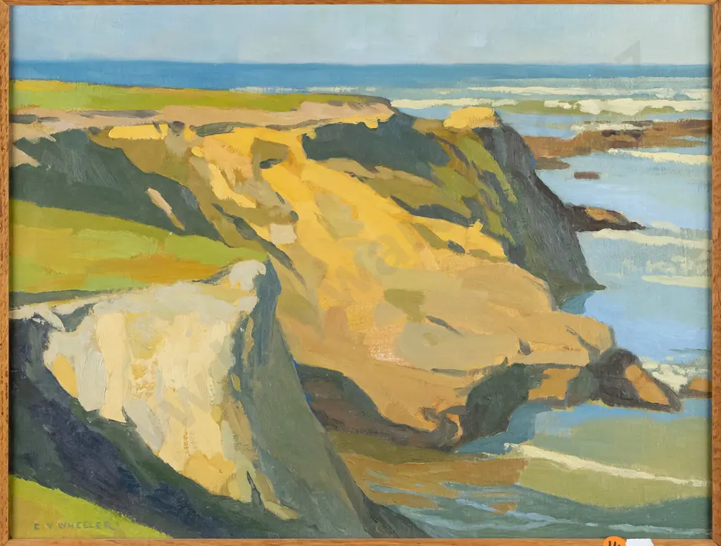 Colin Weeler - framed oil on board - coastal scene H310 W410 Image 1++