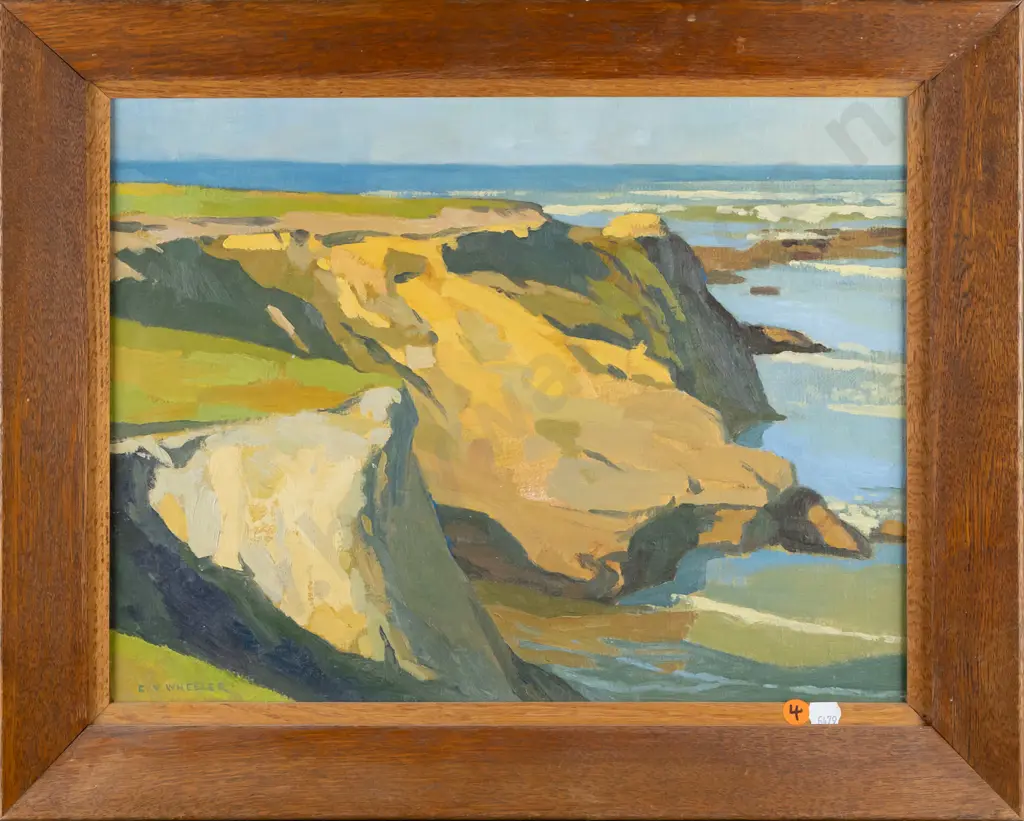 Colin Weeler - framed oil on board - coastal scene H310 W410 Image 1++
