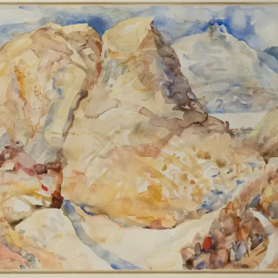Rodney Hamel 1997 - framed watercolour "Kawarau, Queenstown" H550 W750
