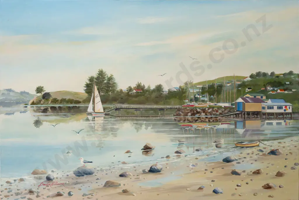 Douglas Williams - boxed acrylic on canvas "Broad Bay"500 W760 Image 1++