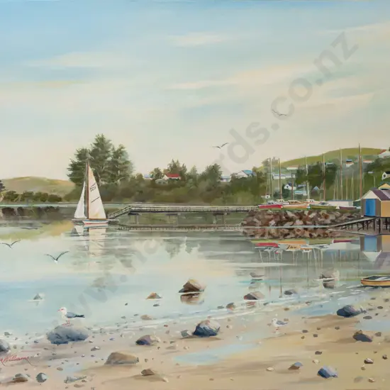 Douglas Williams - boxed acrylic on canvas "Broad Bay"500 W760