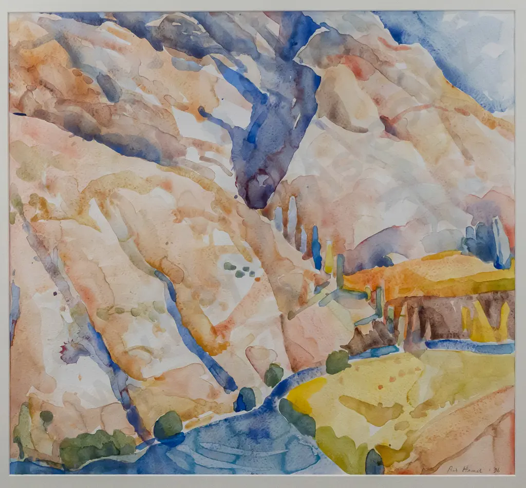 Rodney Hamel '96 - framed watercolour "The Junction of the Kawarau and Arrow Rivers"  H535 W555 Image 1++