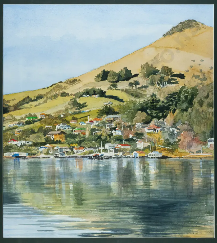 Timothy Markham 2006 - framed watercolour "Broad Bay and Harbour Cone" H520 W470 Image 1++