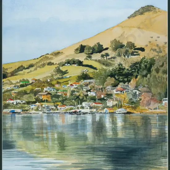 Timothy Markham 2006 - framed watercolour "Broad Bay and Harbour Cone" H520 W470