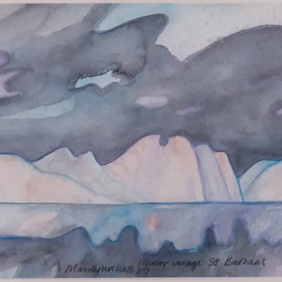 Marilynn Webb '87 - framed watercolour "Mirror Image St Bathans" H210 W240 (extensive foxing)