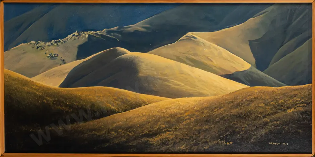 Graham Tait - framed oil on board - landscape H310 W630 Image 1++