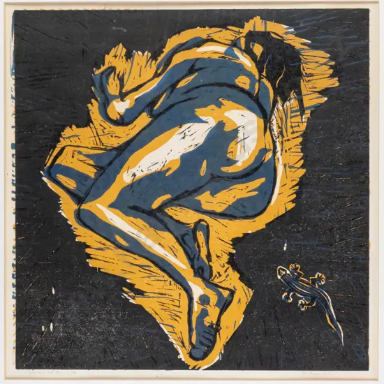 P Bannister 1981 - framed screenprint 1/4 "Hine Nui Te Po" H-300 W-300