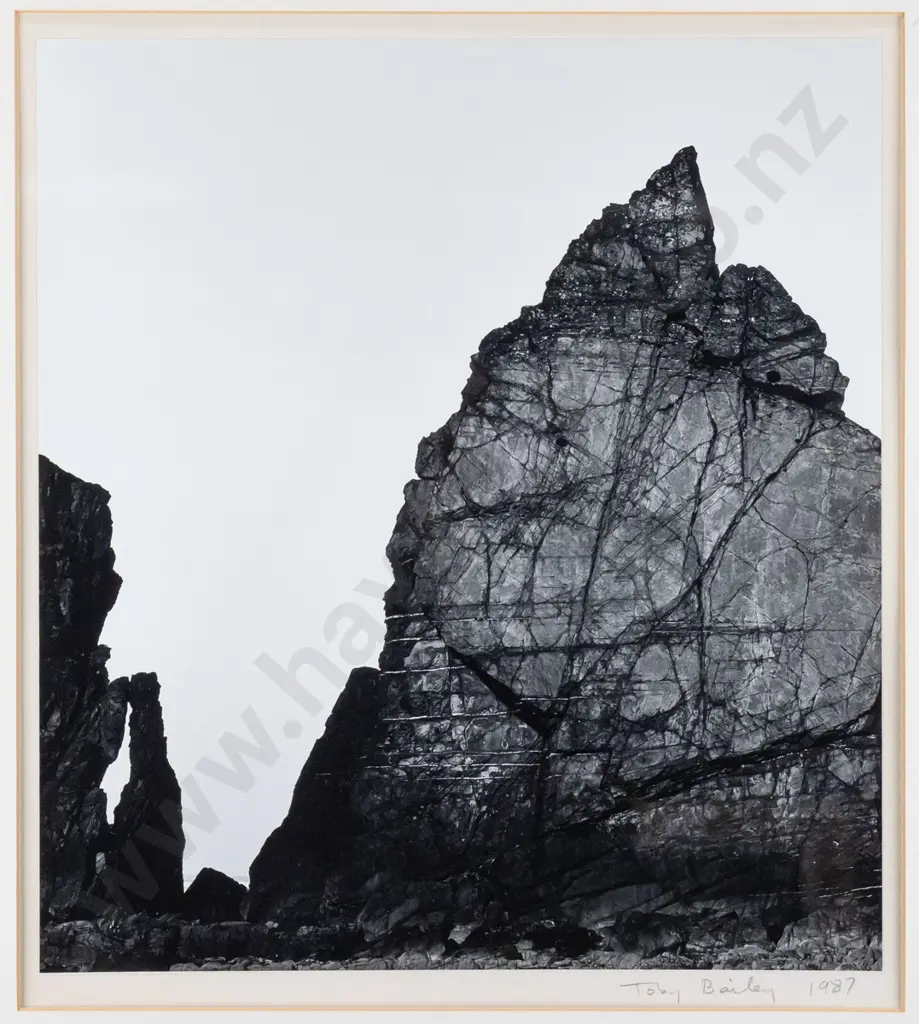 Toby Bailey 1987 - framed photgraph - rock feature H300 W280 Image 1++