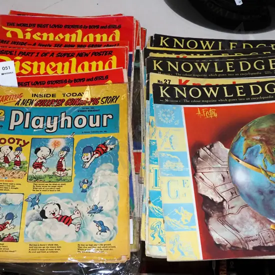 vintage Disney comics, play hour magazines, Knowledge magazines