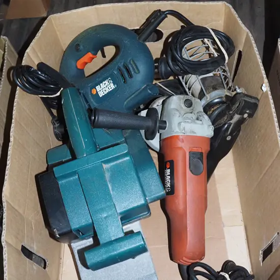 box; belt sander, jigsaw, grinder etc