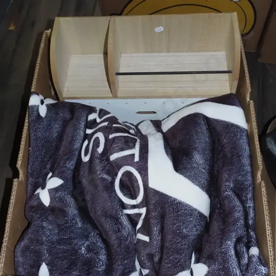 box; wall mounted shelf drawer unit, blanket